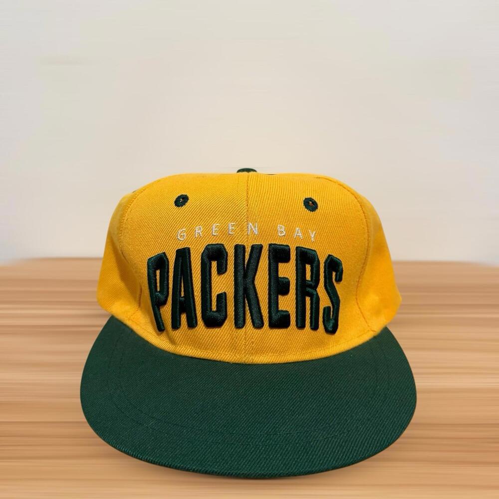 Green Bay Packers Snapback Flat Bill Hat Green Yellow Budweiser Men’s